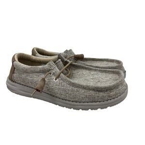 Hey Dude Wally Ascend Woven Walnut Slip On Loafers Shoes 40002-267 Mens Size 8